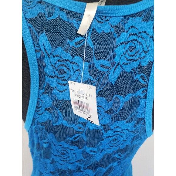 New Color Story Floral Lace Stretchy Tank Top Size Large L Razorback Cover - Picture 4 of 7
